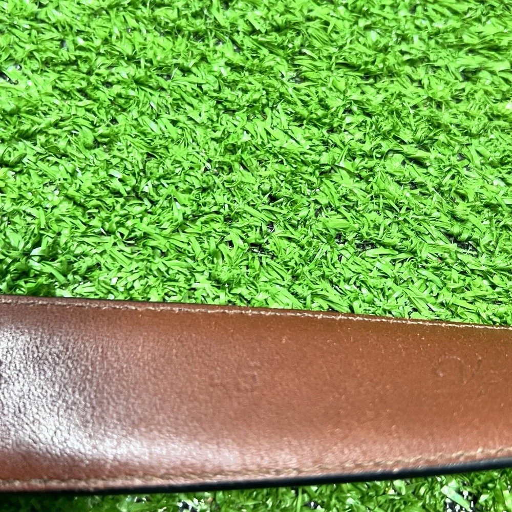 TORINO Venetian Calf Leather Belt 46‎ Black Silver Brass Buckle USA Made Preppy